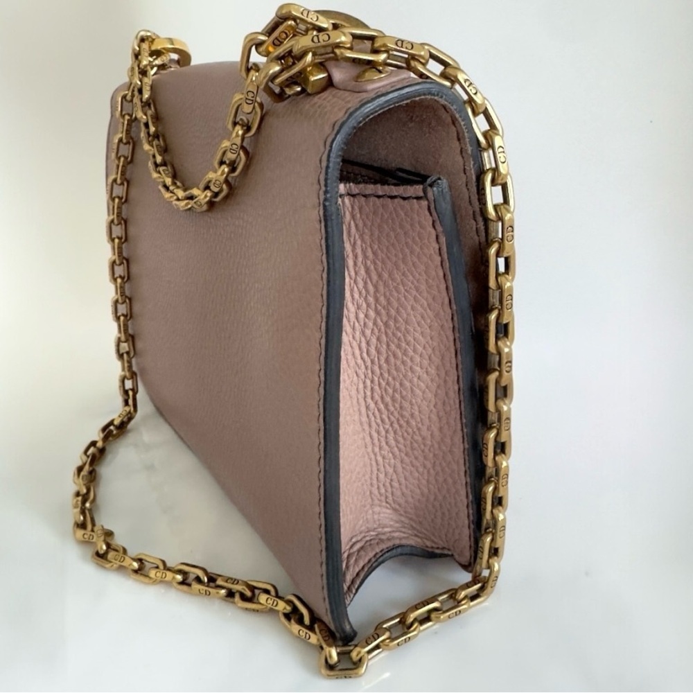 CHRISTIAN DIOR J'Adior Logo Flap Leather Chain Shoulder Bag Cluch Rose Poudre - Picture 6 of 16